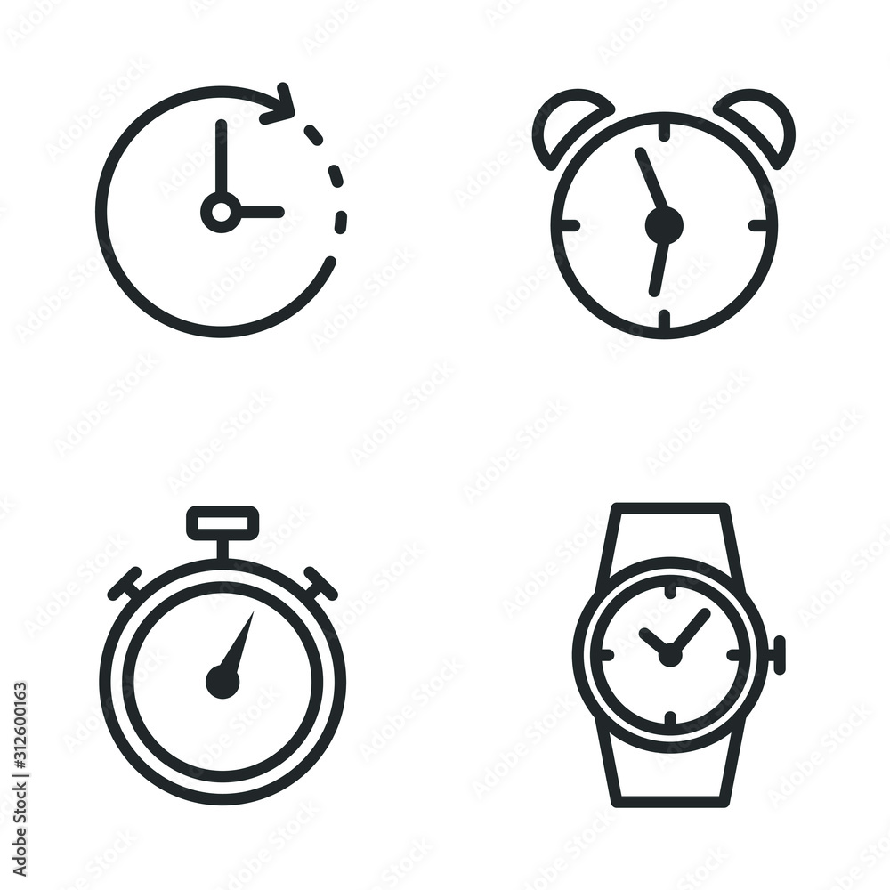 Fototapete simple icon template color editable. time management symbol vector sign isolated on white background