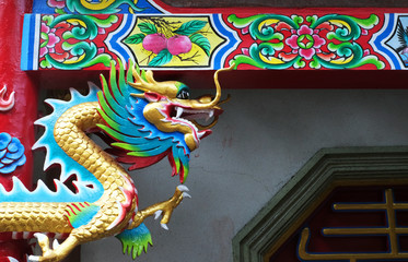 Chinese dragon and colorful pattern