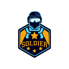 Military soldier logo design template