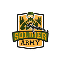 Military soldier logo design template