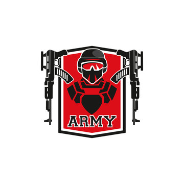 Military soldier logo design template