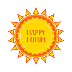 Happy Lohri vector illustration. Traditional Indian festival of winter solstice. Hindu celebration poster. Easy to edit  template for greeting card, party invitation, banner, flyer.