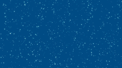 Shiny particles on classic blue background. Color of 2020 year. Lights flare abstract vector illustration. Explosion sparkle in space. Luxury backdrop for your designs.