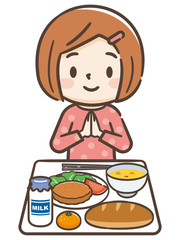 給食　女の子