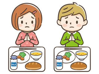 給食　子供　貧相