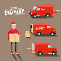 Fast Delivery Illustrated Vector Set