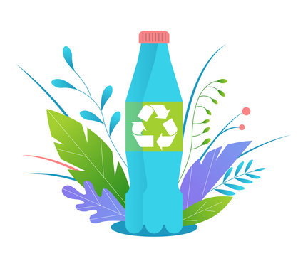 Recycling plastic. Recycling plastic bottles. Vector illustration