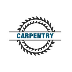 Carpentry, woodworking retro vintage logo design