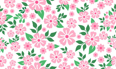 Valentine floral pattern background, with elegant leaf and flower design.