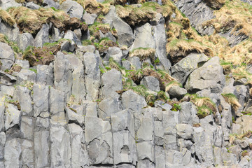 Basalt column formation in Iceland. Background 