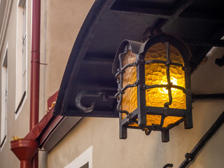 Fototapeta na wymiar Vintage lanterns on the streets in the old city of Tallinn