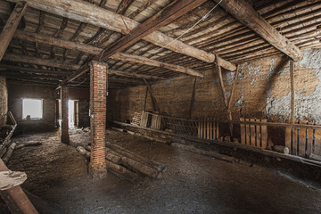 Fototapeta na wymiar Empty room in an abandoned house.