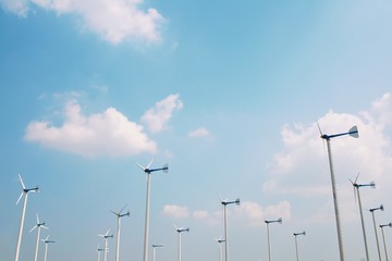 wind turbines in a field