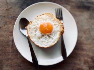 fried egg on a plate