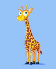 Fototapeta premium Funny Giraffe Vector Cartoon Illustration