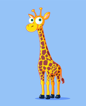 Funny Giraffe Vector Cartoon Illustration