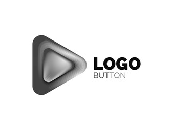 Play, arrow or download button icon, minimal design business logo template. 3d geometric bold in relief style with color blend steps effect. Vector Illustration For Wallpaper, Banner, Background, Card
