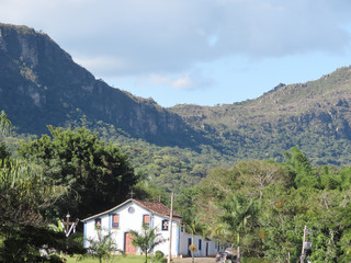 Alto São Francisco in the city of Tiradentes Minas Gerais Brazil. In the Background Serra de São José