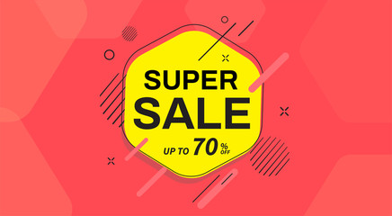 Sale banner templates. Super Sale. Vector illustration