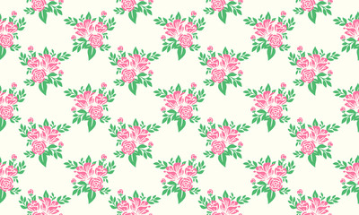 Pattern background for Valentine, with beautiful flower and leaf design.