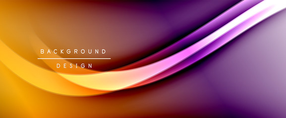Dynamic trendy fluid color gradient abstract background with flowing wave lines. Vector Illustration