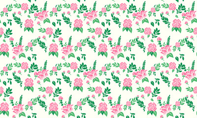 Elegant flower pattern Background for valentine, with beautiful and seamless pink rose flower design.