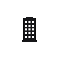 Office building sign icon in flat style. vector illustration