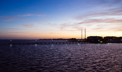Naklejka premium The beautiful sun rise of peace river in Florida