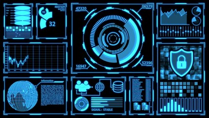 Data Transmission and Digital Transformation Screen with Details in Blue color theme