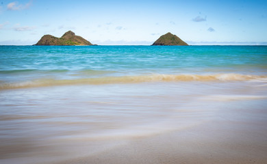 Coastline of Oahu and nearby islands