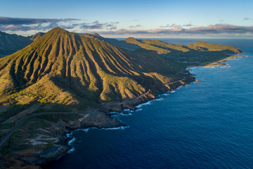 Coastline of Oahu and nearby islands