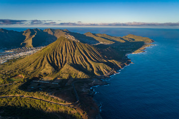Coastline of Oahu and nearby islands