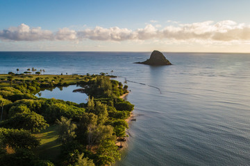 Coastline of Oahu and nearby islands