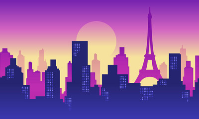 Fototapeta premium Background Paris City Building with beautiful sky