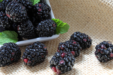 Detail of delicious and tasty blackberries