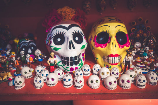 Festive Skulls - Dia de Los Muertos - Day of the Dead
