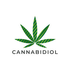 Cannabidiol CBD Cannabis Icon Logo Stock Vector