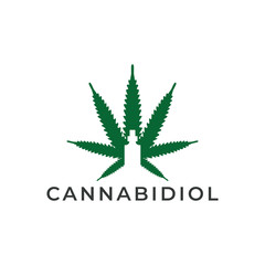 Cannabidiol CBD Cannabis Icon Logo Stock Vector