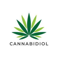 Cannabidiol CBD Cannabis Icon Logo Stock Vector