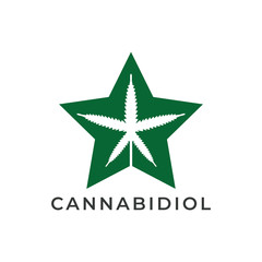 Cannabidiol CBD Cannabis Icon Logo Stock Vector
