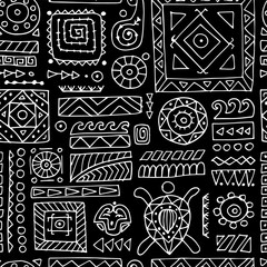 Ethnic handmade ornament. Seamless pattern for your design. Polynesian style