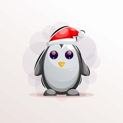 penguin with love mascot cartoon design vector