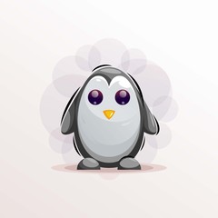 penguin with love mascot cartoon design vector