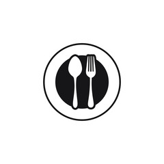 Spoon and fork Icon design templates. vector illustration
