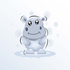 Obraz na płótnie Canvas Cute hippo with love and christmas mascot design vector