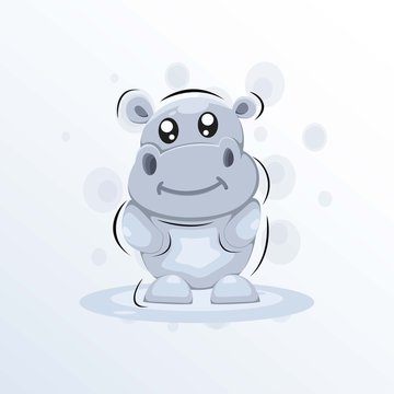 Cute hippo with love and christmas mascot design vector