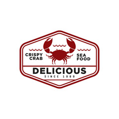 Vector illustration of crab for restaurant logo, icon and badge