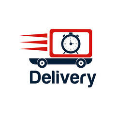 Obraz premium fast delivery logo design. courier logo design template