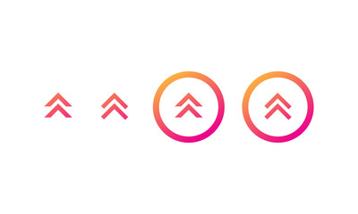 Swipe up, arrow up buttons colorful gradient. Text swipe up. Social media concept. Vector illustration. 