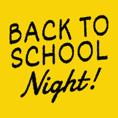 Handwriting Back to school night clipart